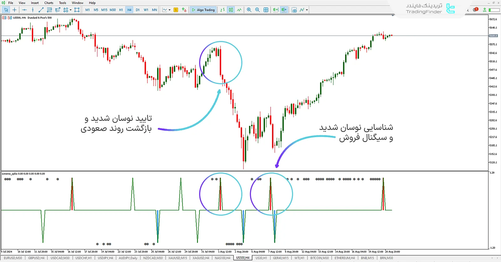 دانلود اندیکاتور حداکثر اسپایک (Extreme Spike) برای متاتریدر 5 - رایگان - [تریدینگ فایندر] 1