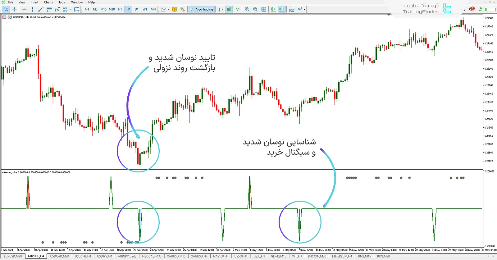 دانلود اندیکاتور حداکثر اسپایک (Extreme Spike) برای متاتریدر 5 - رایگان - [تریدینگ فایندر] 3