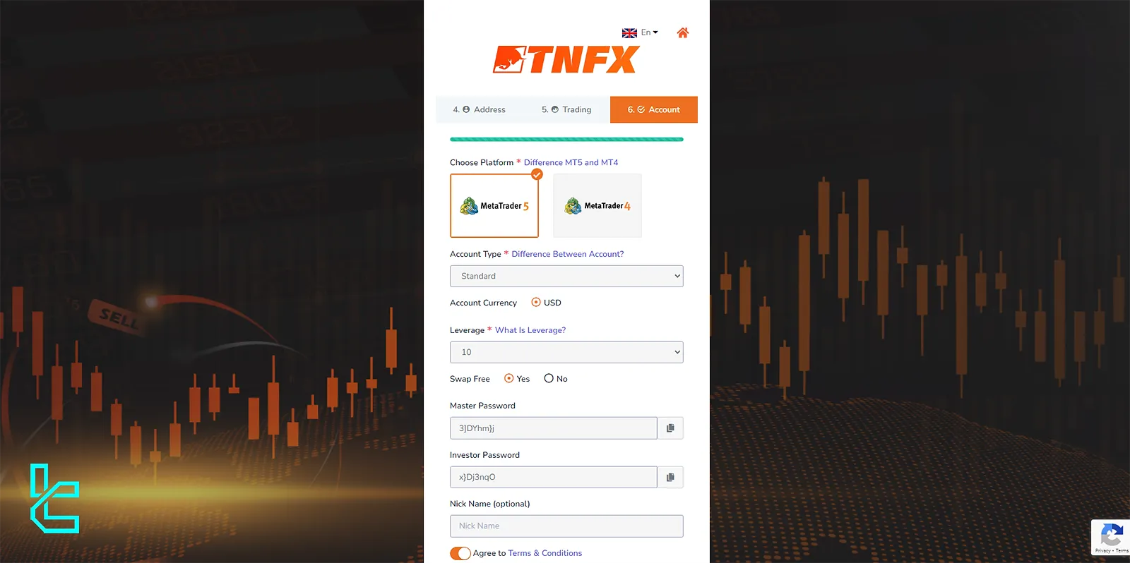 TNFX SignUp Steps