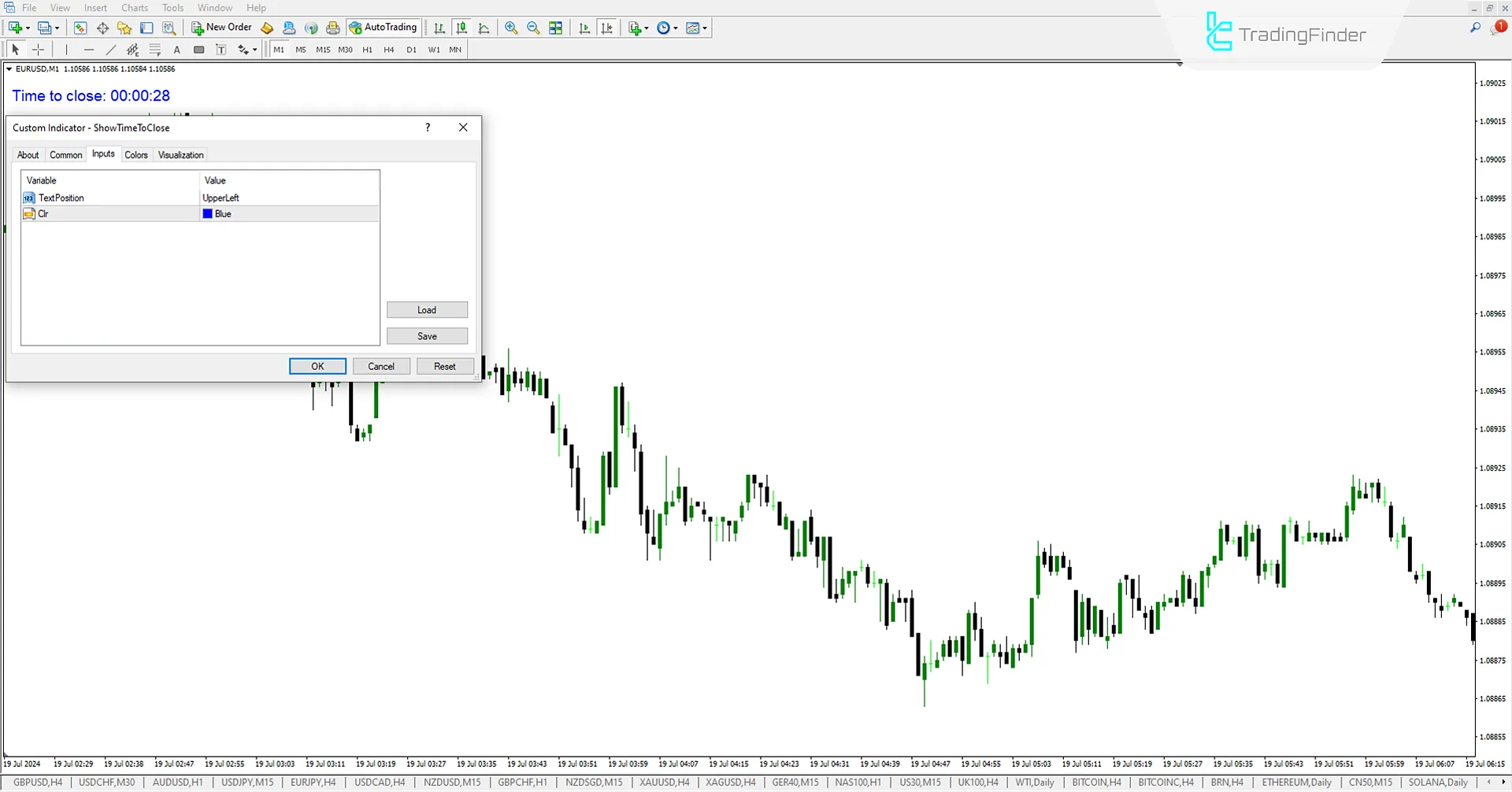 Show Time to Close candle Indicator (STTC) for MT4 Download - Free [TradingFinder] 1