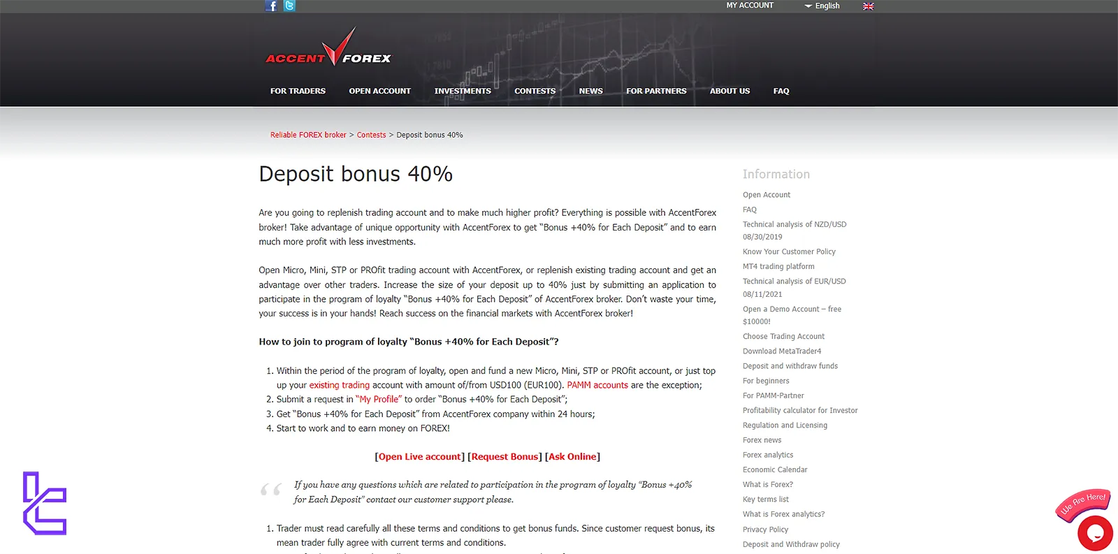 AccentForex 40% bonus