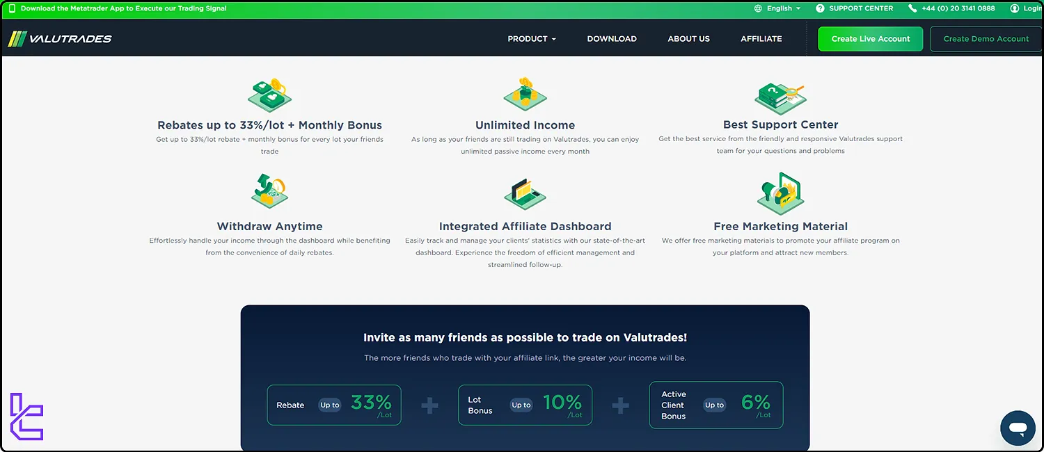 Valutraders affiliate program benefits