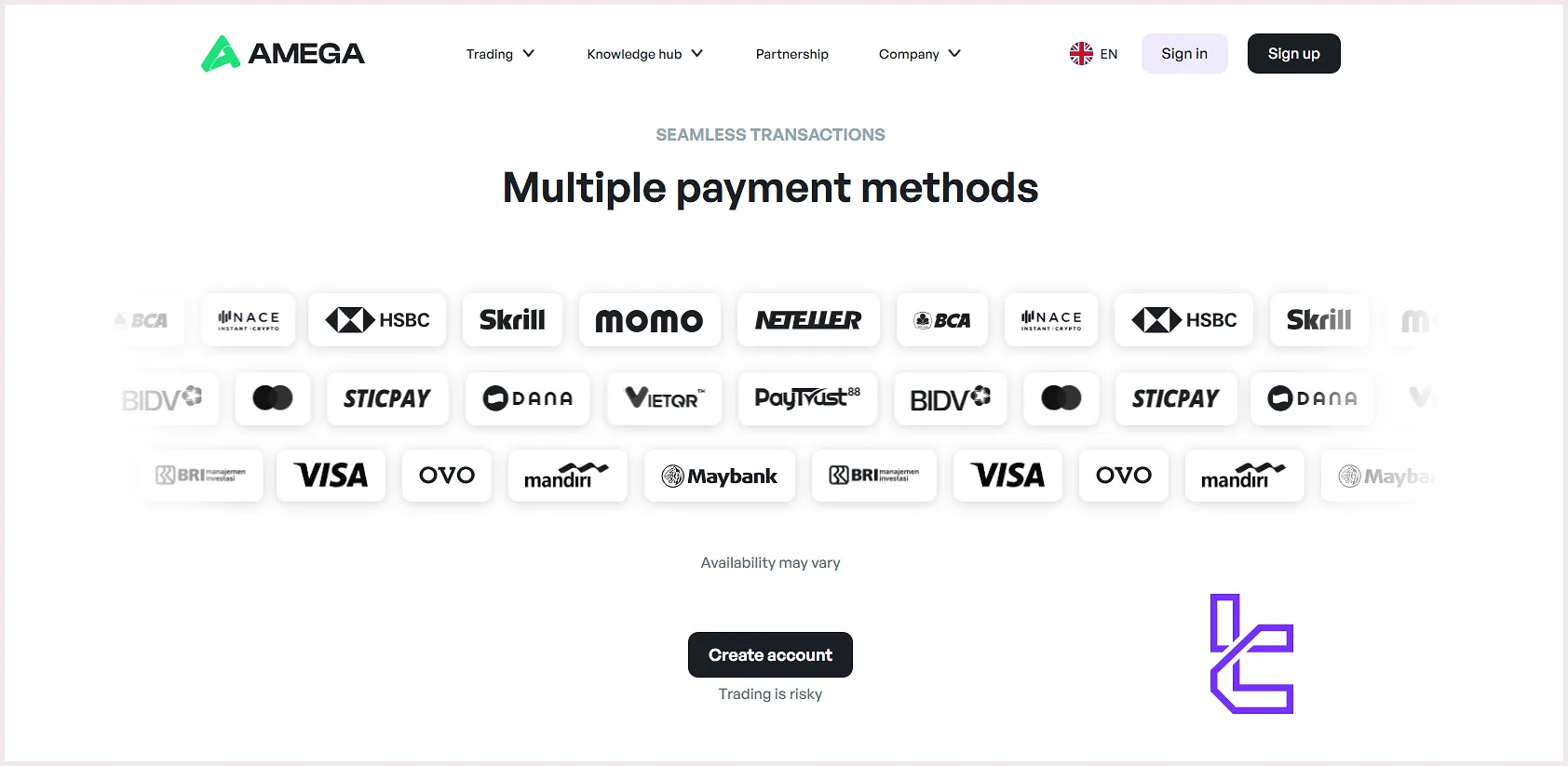 AMEGA Broker Funding and Withdrawal