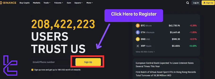 Binance sign up