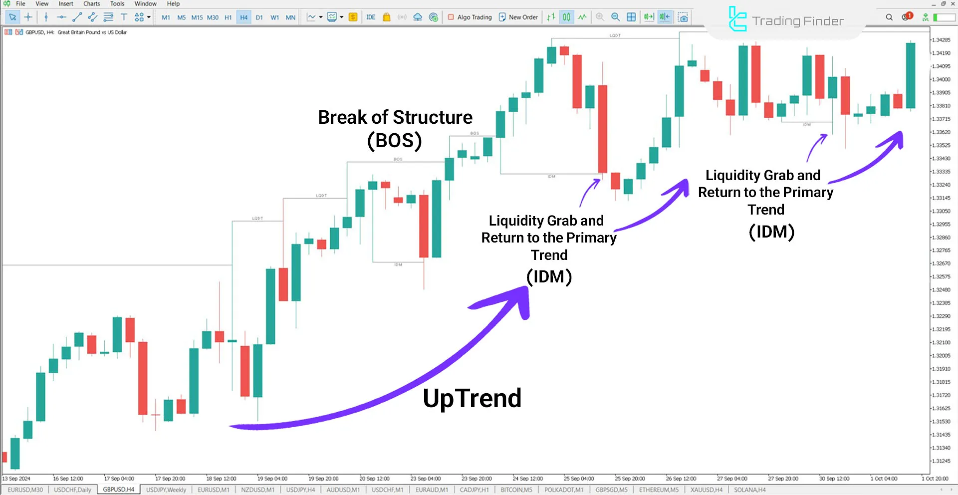 Inducement and Sweep Indicator for MT5 Download - Free - [Trading Finder] 3