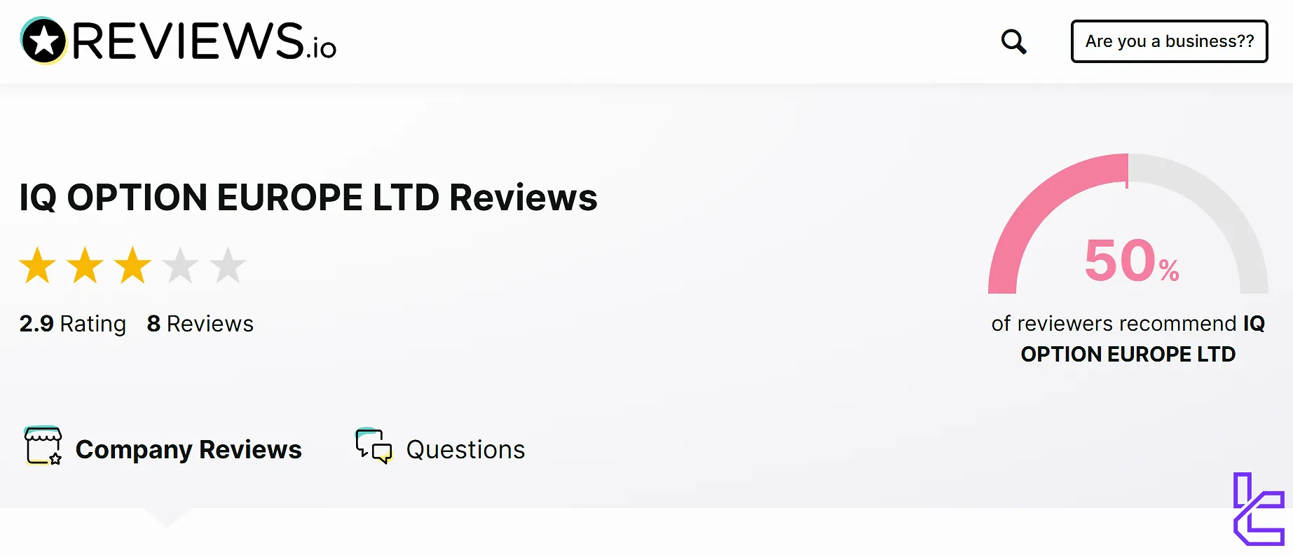 iq option Europe on reviews.io