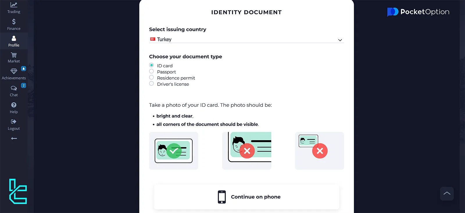 Identity Verification in PocketOption