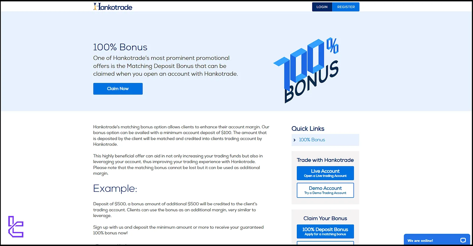 Hankotrade’s Deposit Bonus