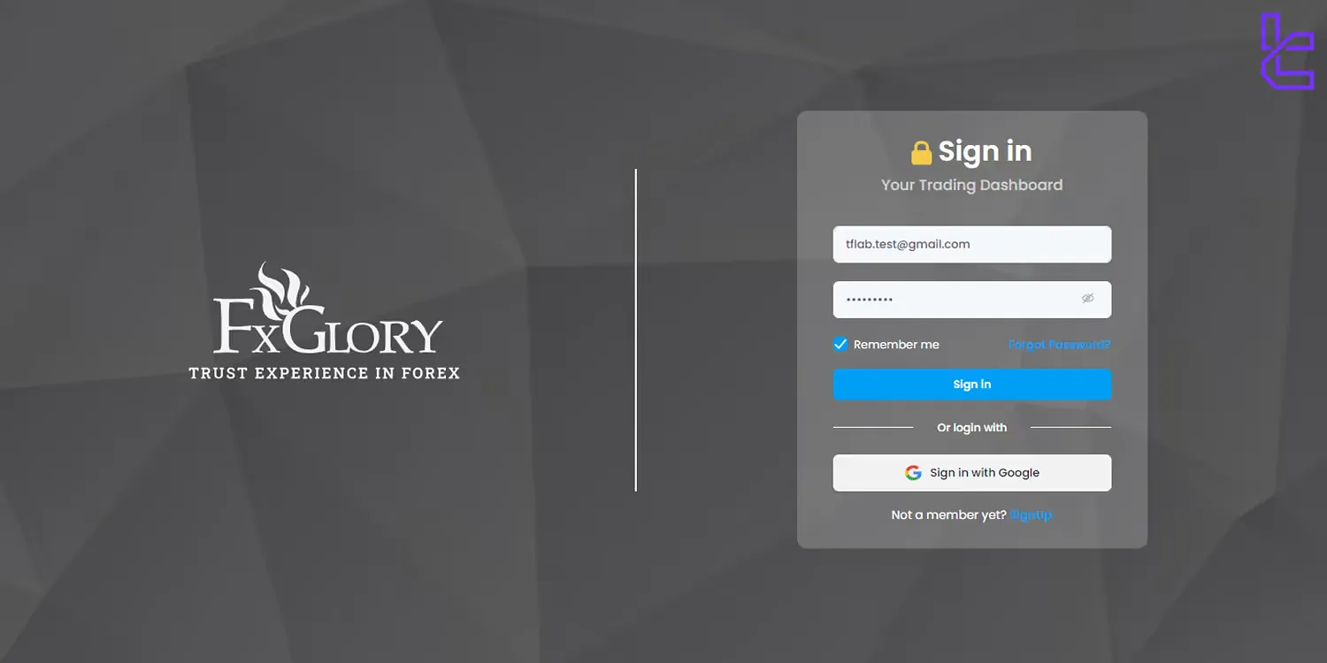 FxGlory login page