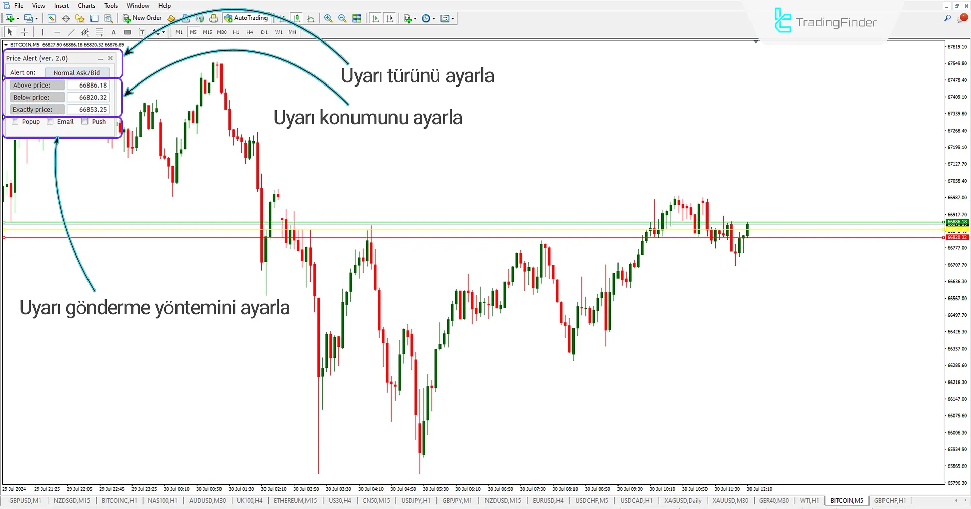 Price Alert Panel (PAP) Göstergesi MT4 için İndir - Ücretsiz [TradingFinder] 1