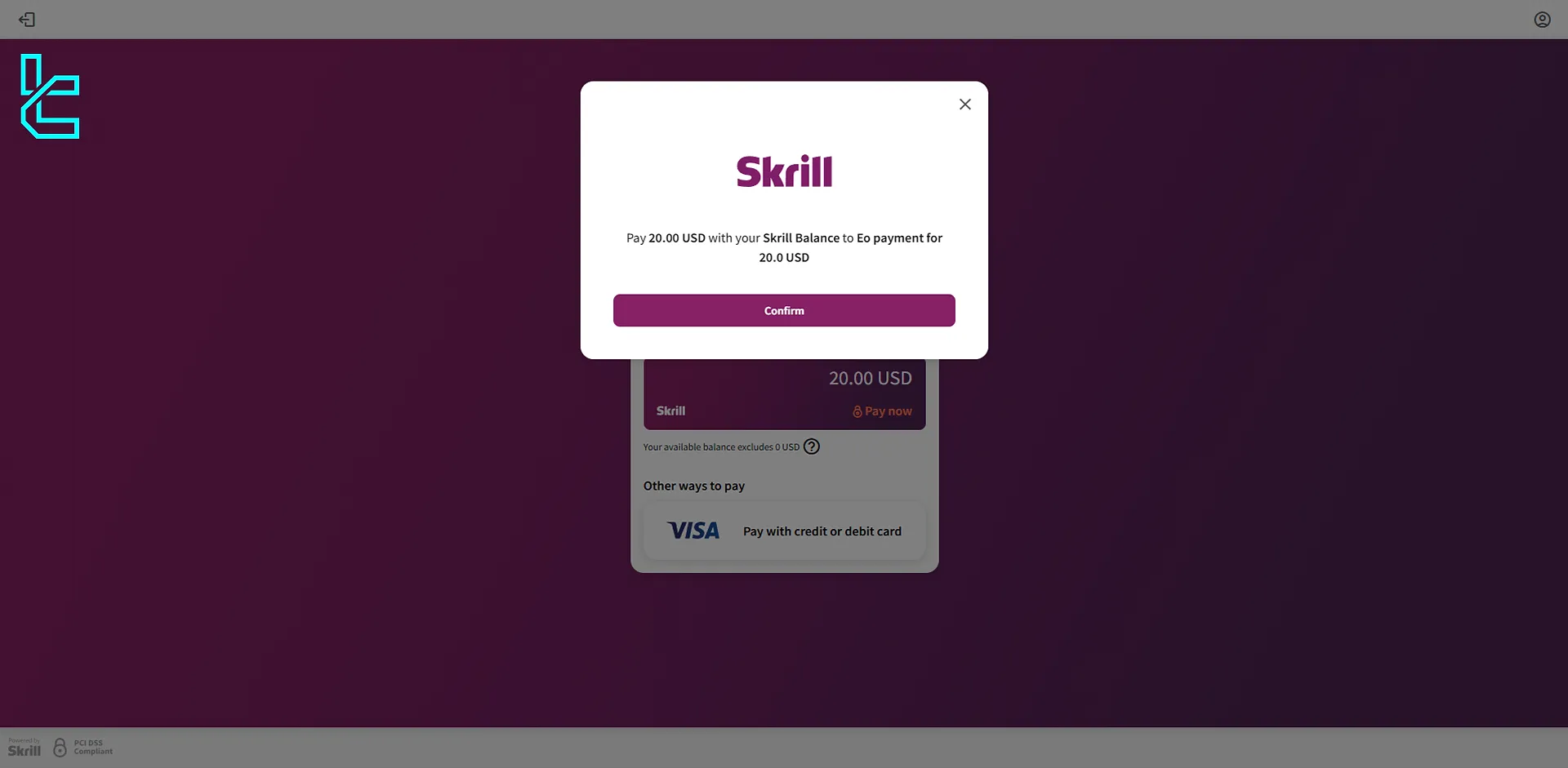 ExpertOption skrill deposit confirmation