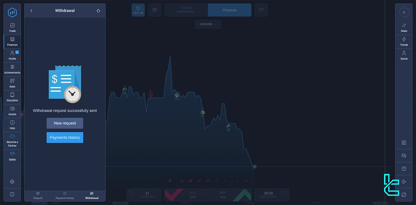 Payment History section