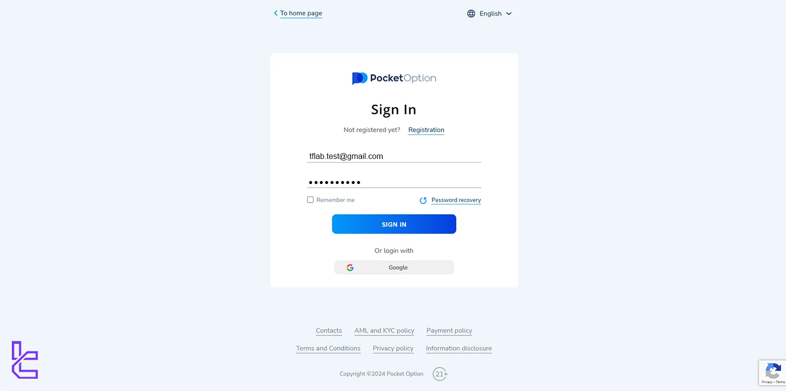 Login to Pocket Option