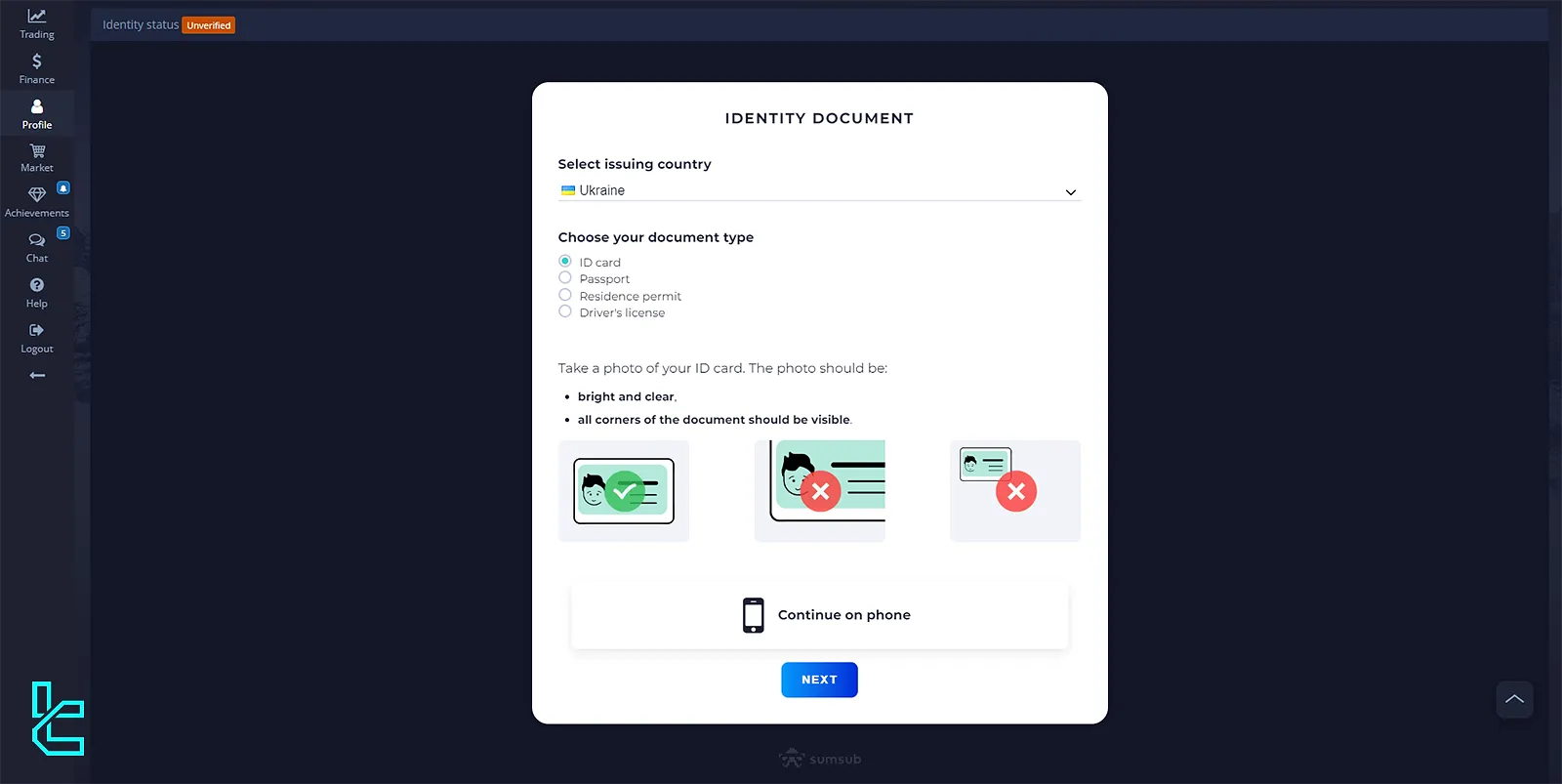 Choosing the document type