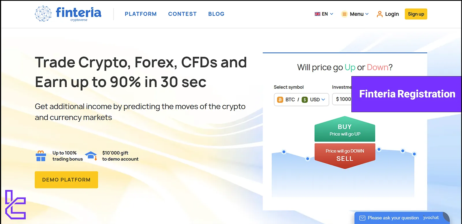 Finteria Registration via TradingFinder 2025 - With Email & Password