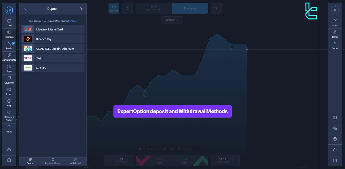 ExpertOption Deposit & Withdrawal Methods 2025 [20 Payment Options]