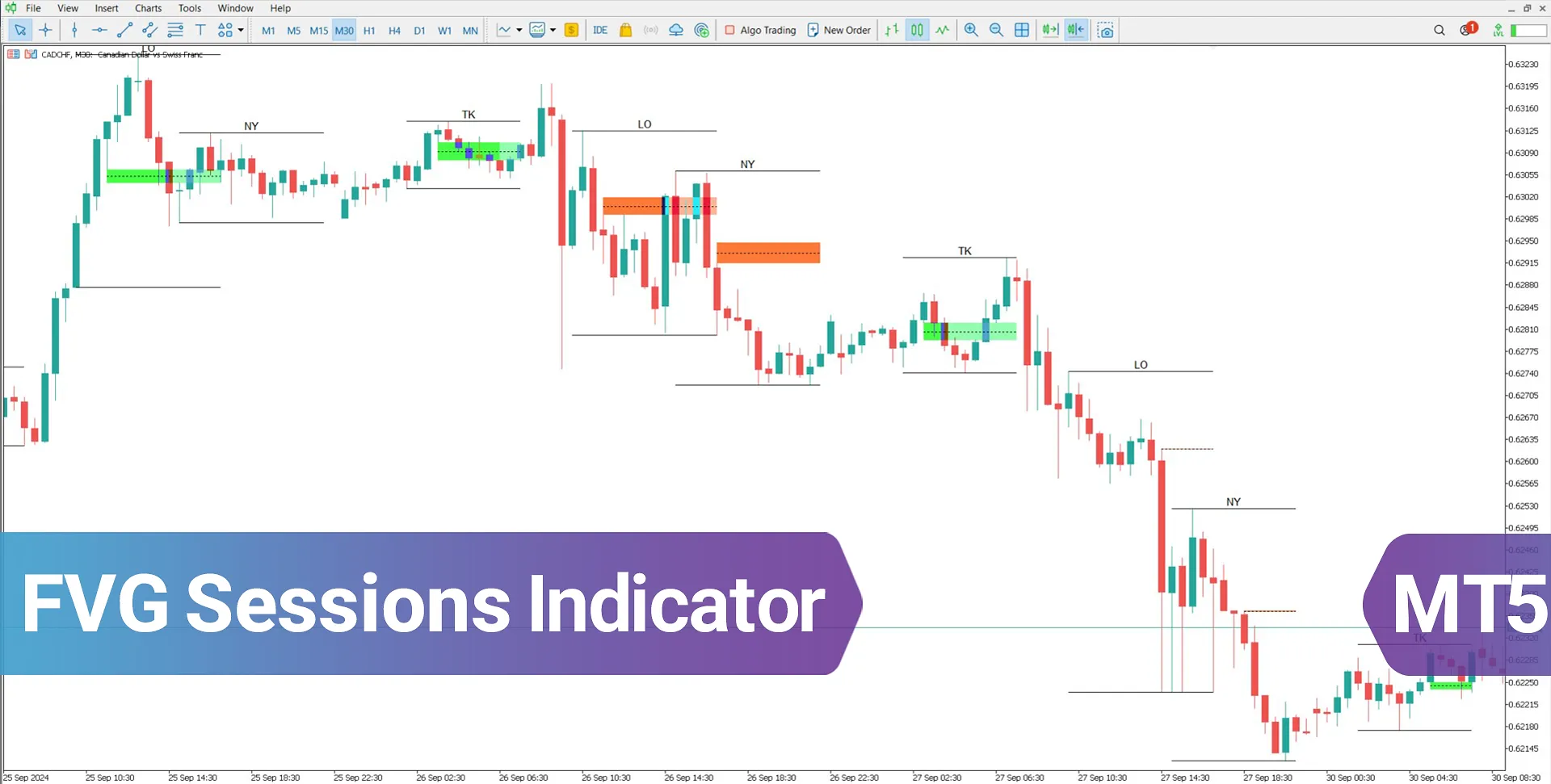 Fair Value Gap Sessions Indicator for MT5 Download - Free - [TFlab]