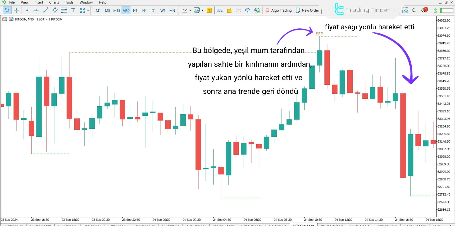 Swing Failure Pattern (SFP sahte koparma ile) Göstergesi MetaTrader 5 için İndirme 2