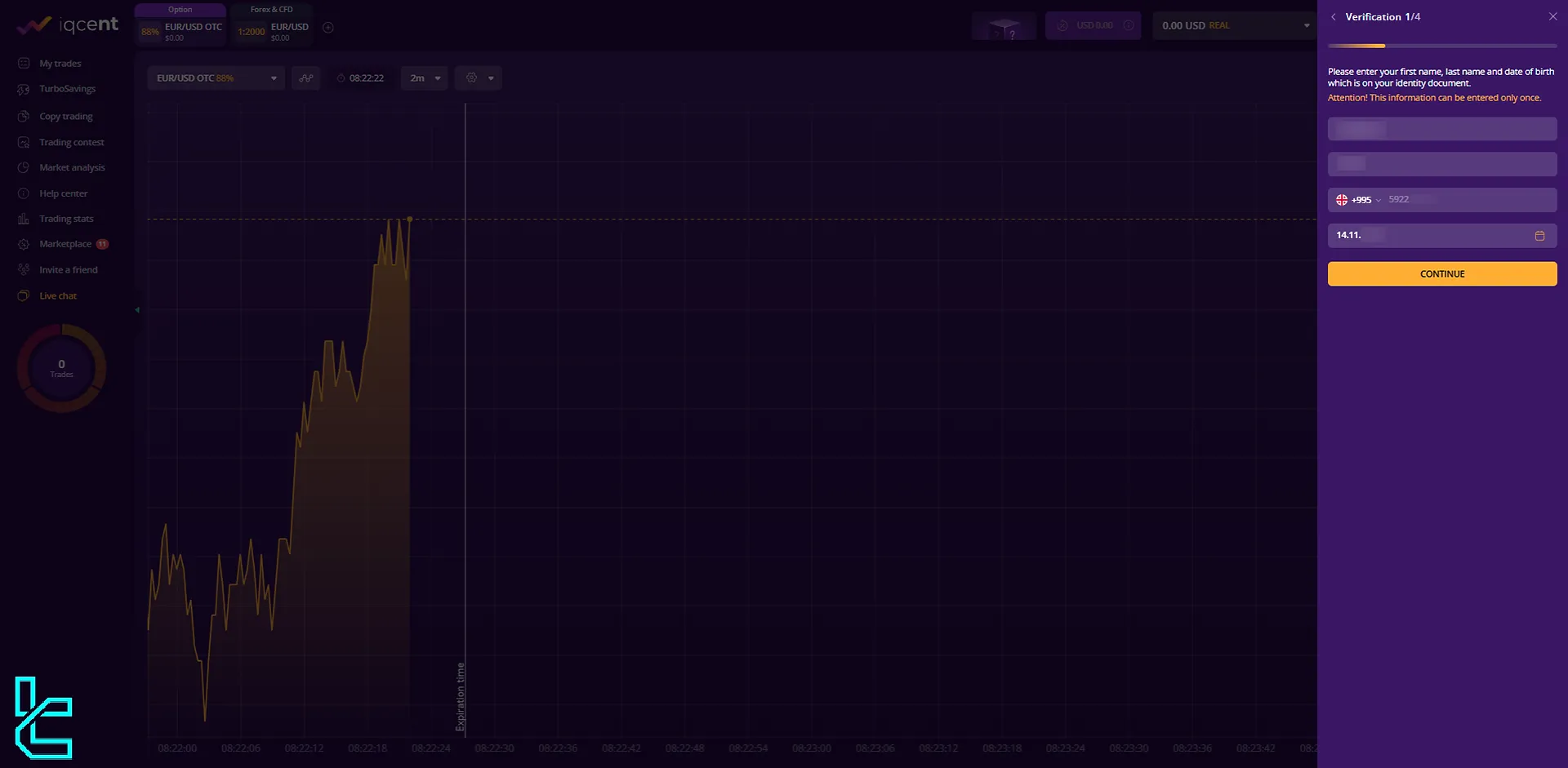 Personal info for IQcent verification