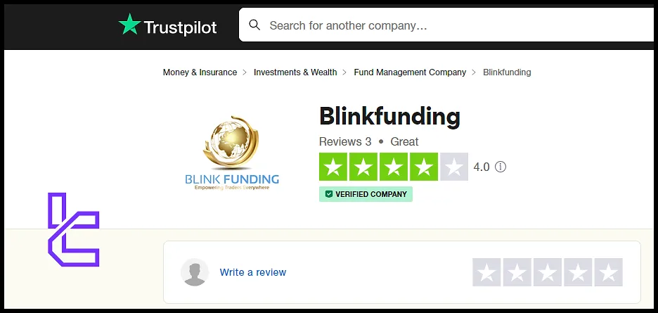 Blink Funding TrustPilot