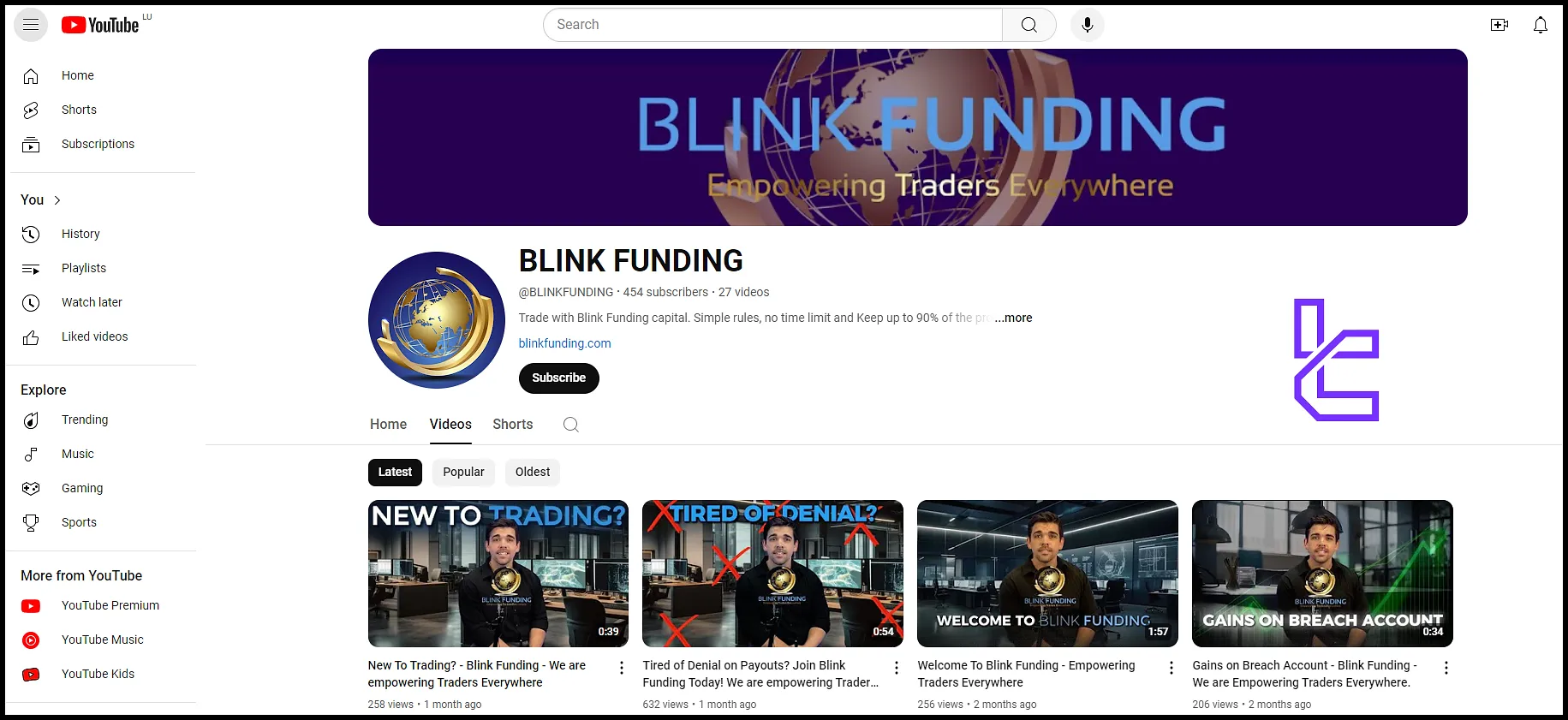 Blink Funding YouTube Kanalı