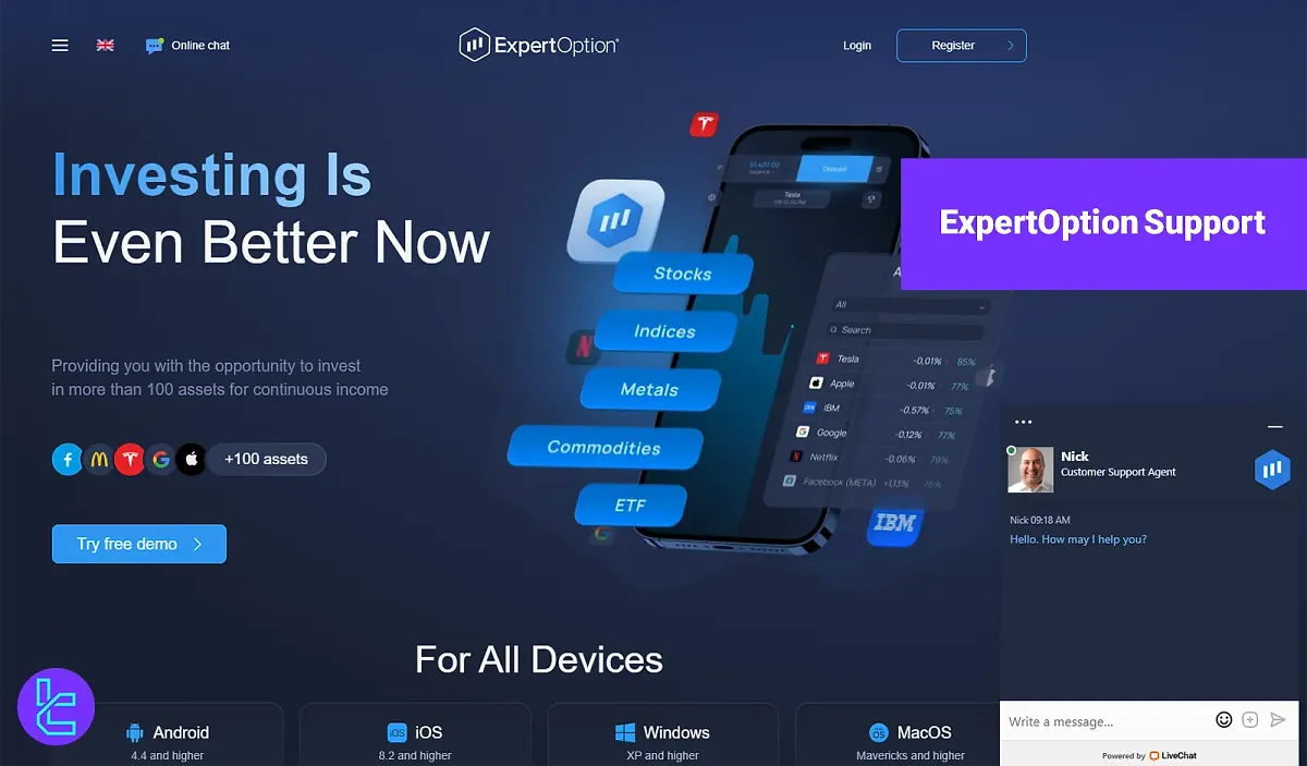 ExpertOption Support [Customer Services Contact Methods] 2025