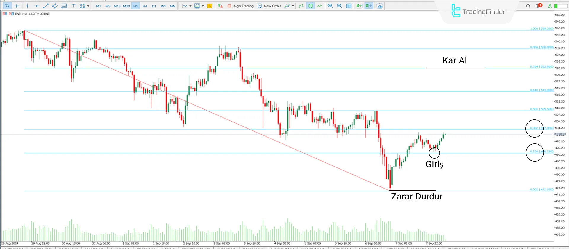 Auto Fibo Göstergesi MetaTrader 5 için İndir - Ücretsiz [TradingFinder] 1