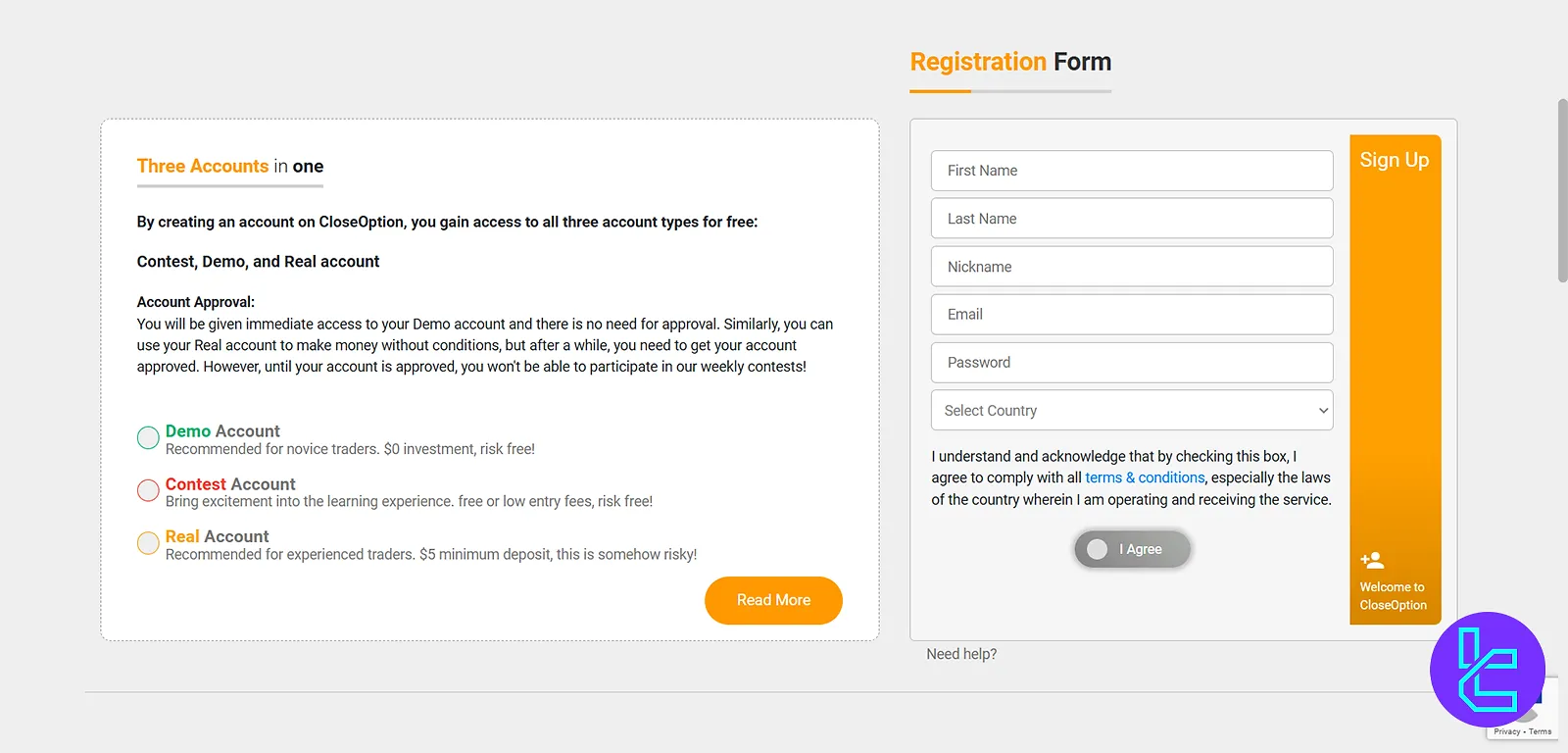 Signup form