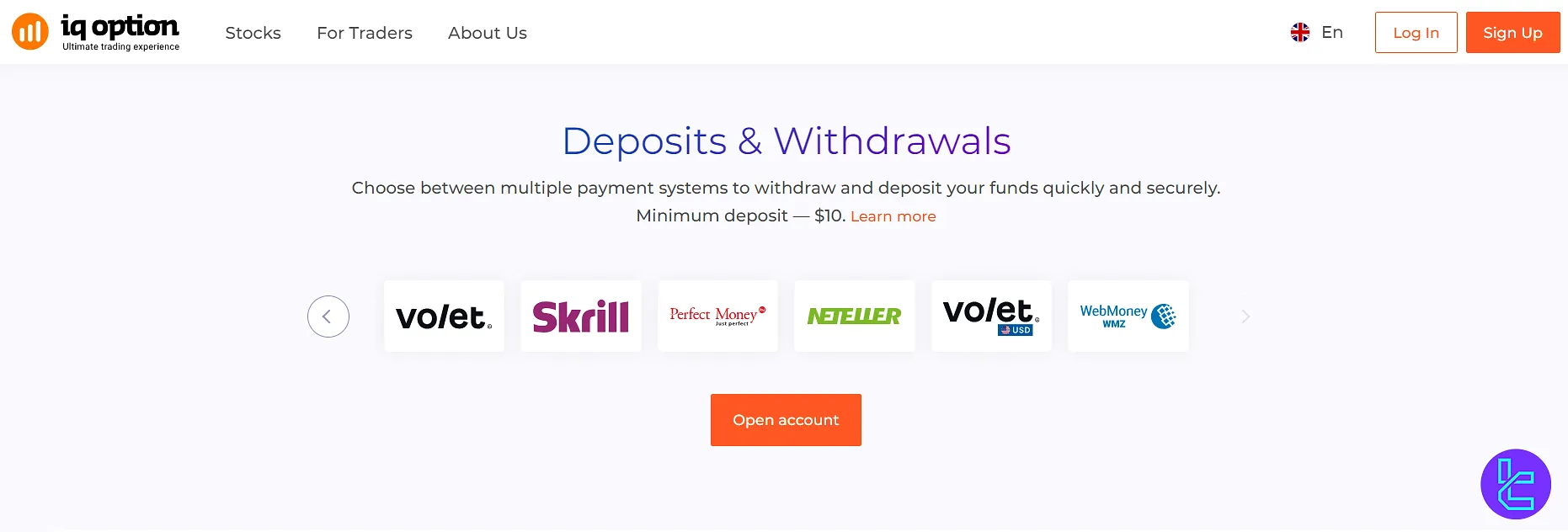 IQ Option deposits and withdrawals