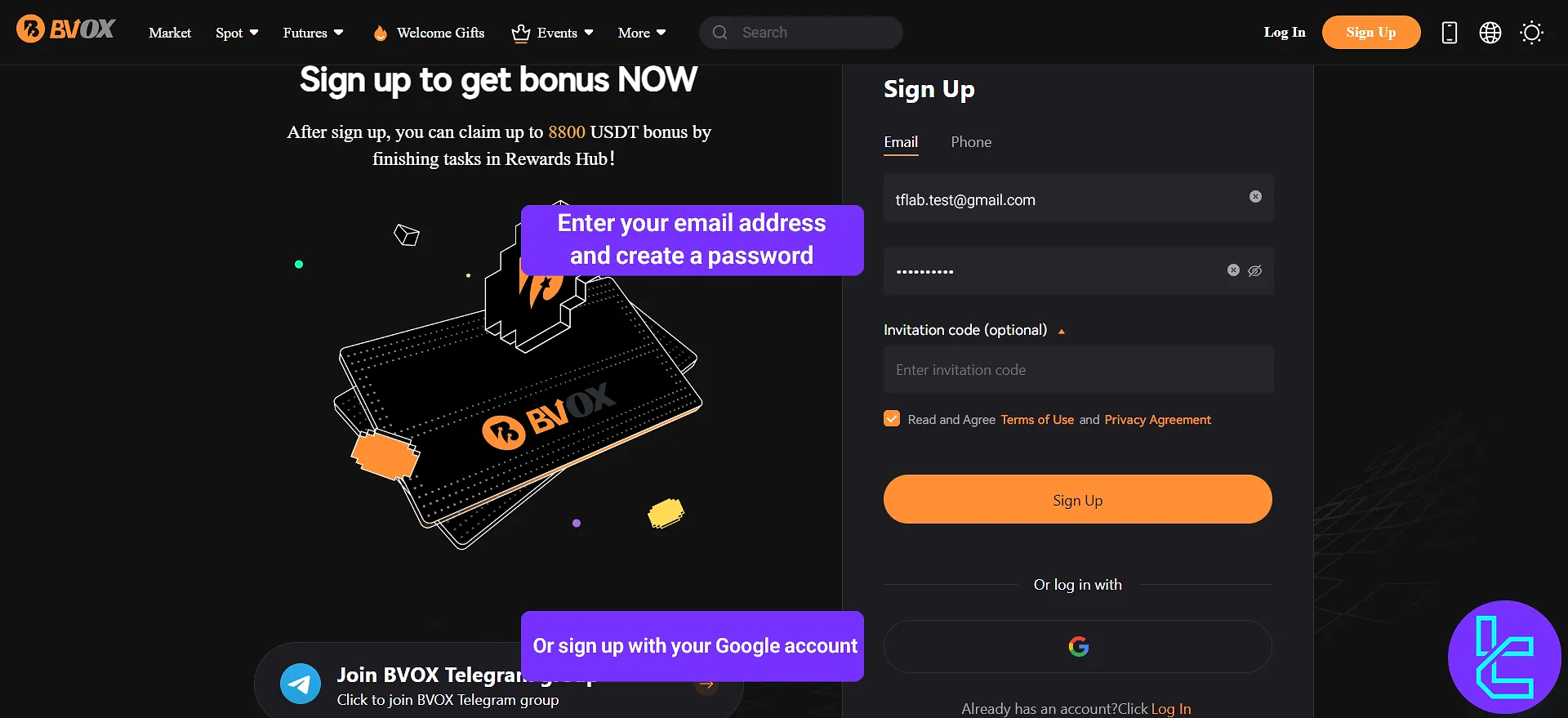 Bitvenus sign up