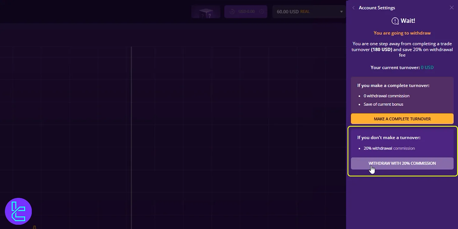 IQcent withdrawal commission