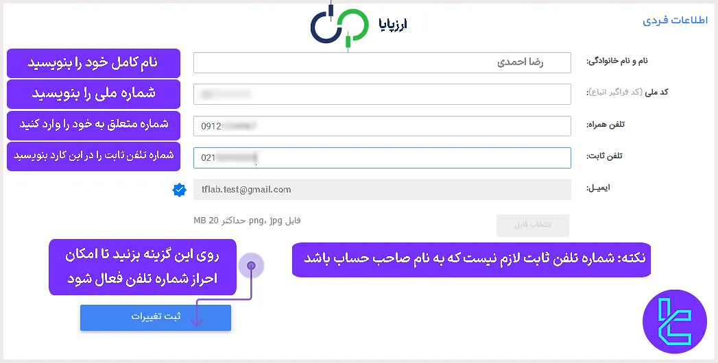 احراز هویت صرافی ارزپایا