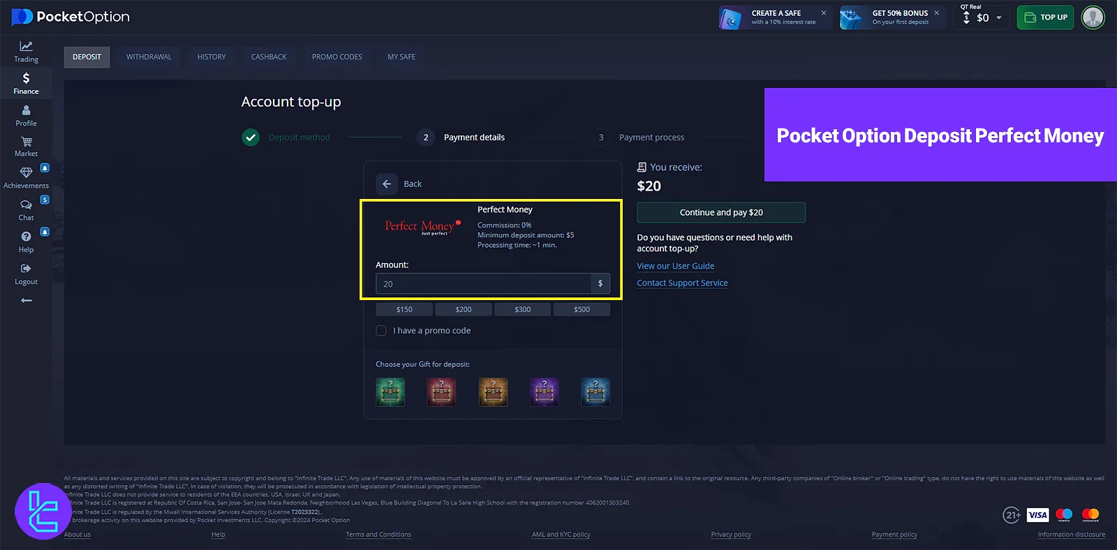 Pocket Option Deposit Perfect Money 2024 - Minimum of $5