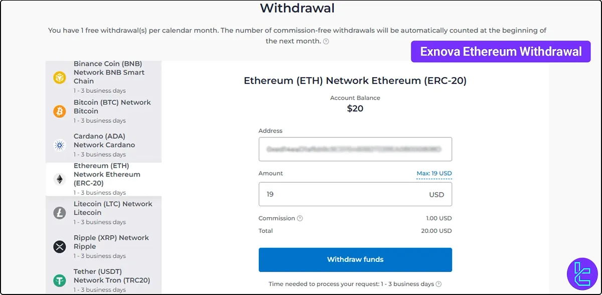 Exnova Ethereum Withdrawal 2025 Tutorial [ETH Payout on ERC-20]