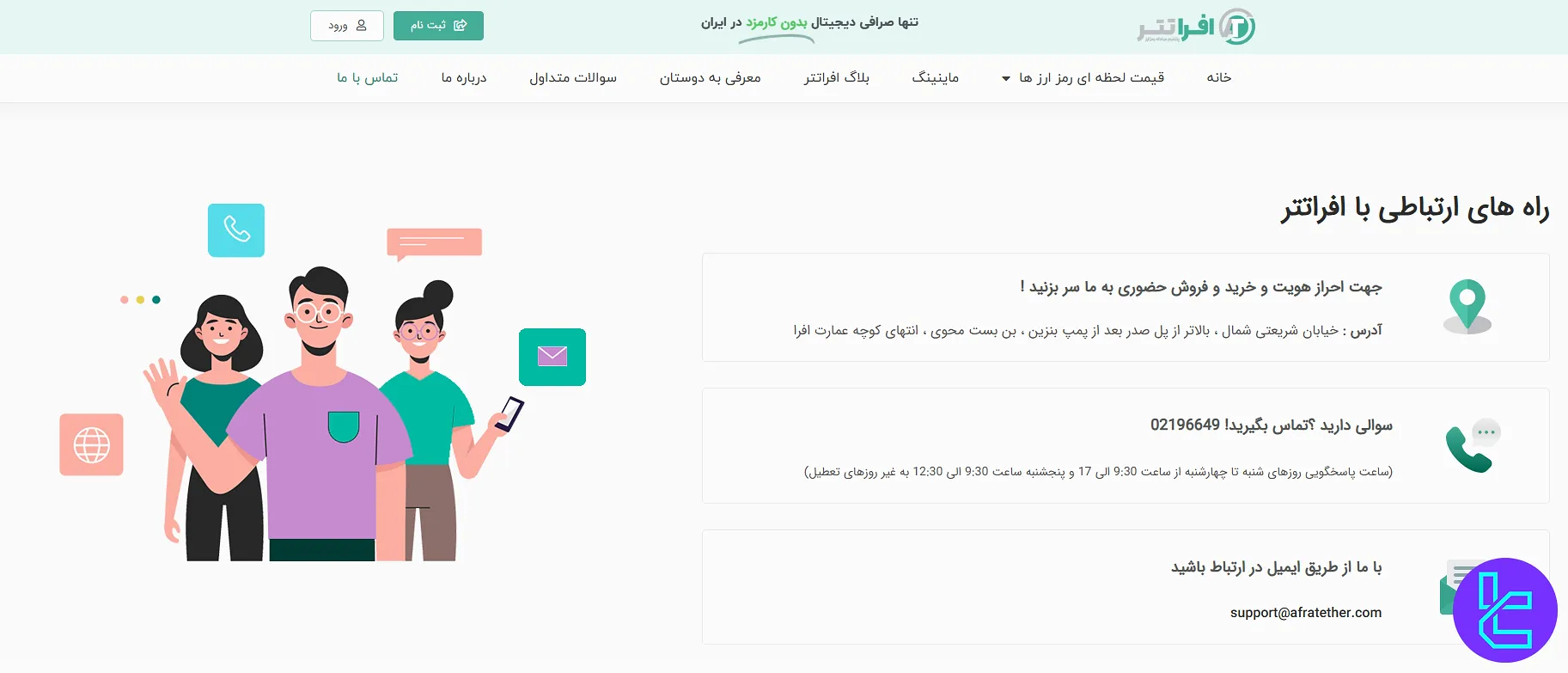 پشتیبانی صرافی افراتتر