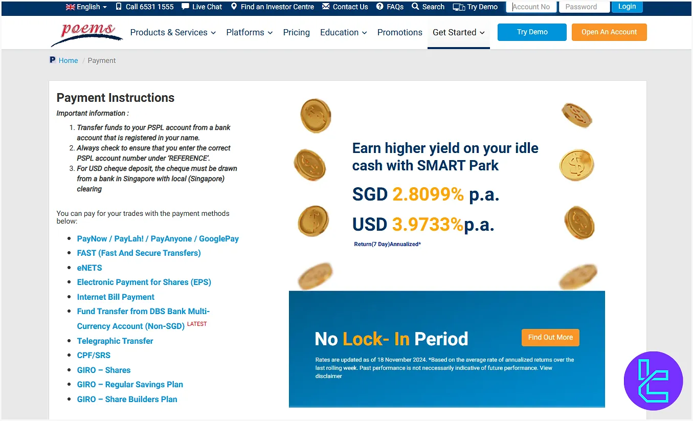 Phillip Securities SG Payment Methods