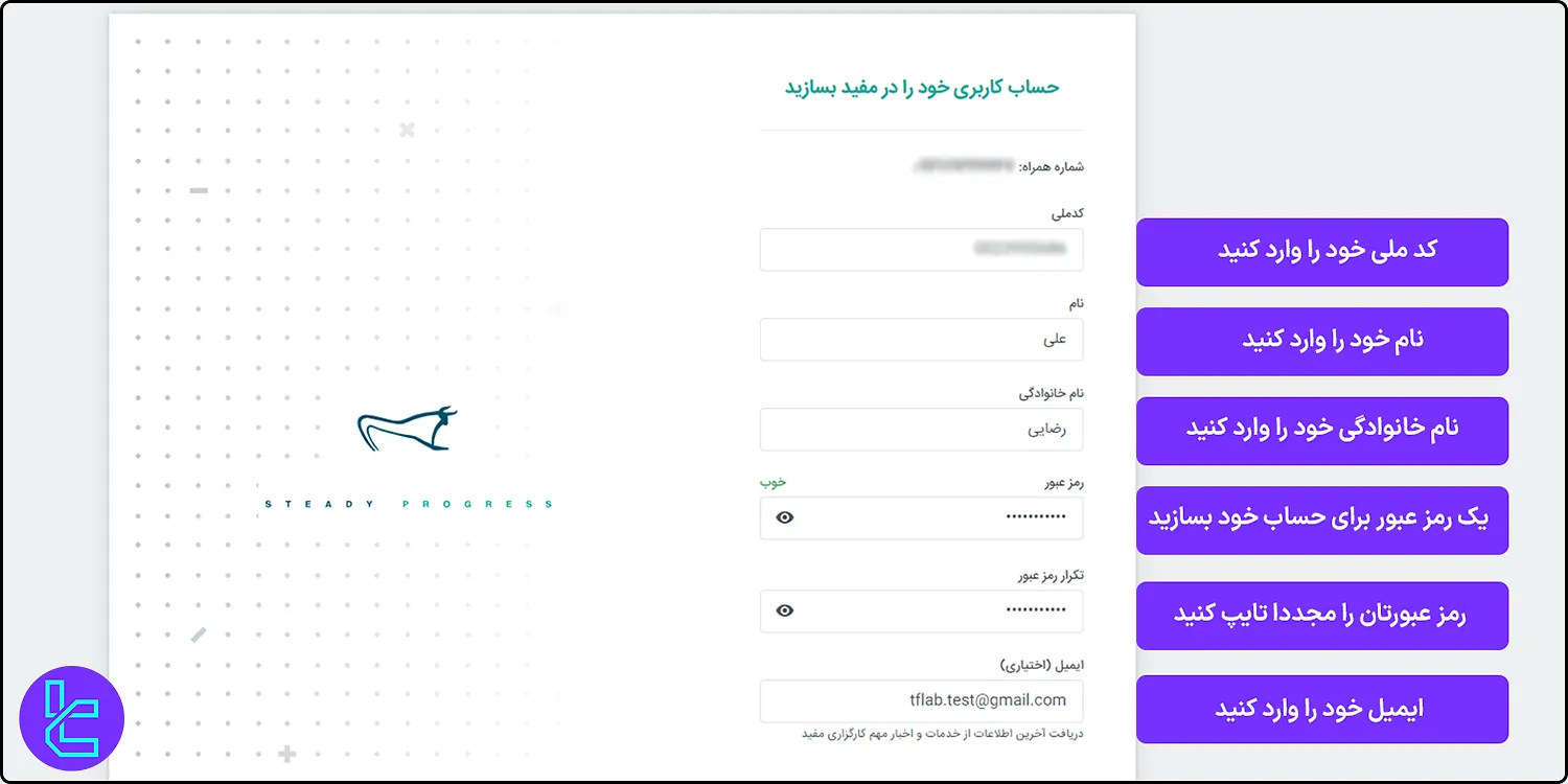 فرم ثبت نام کارگزاری مفید