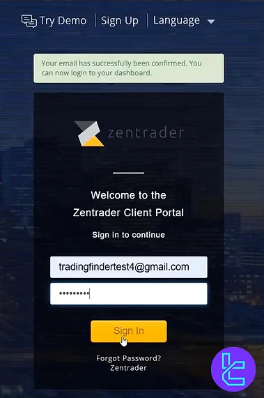 Zentrader login