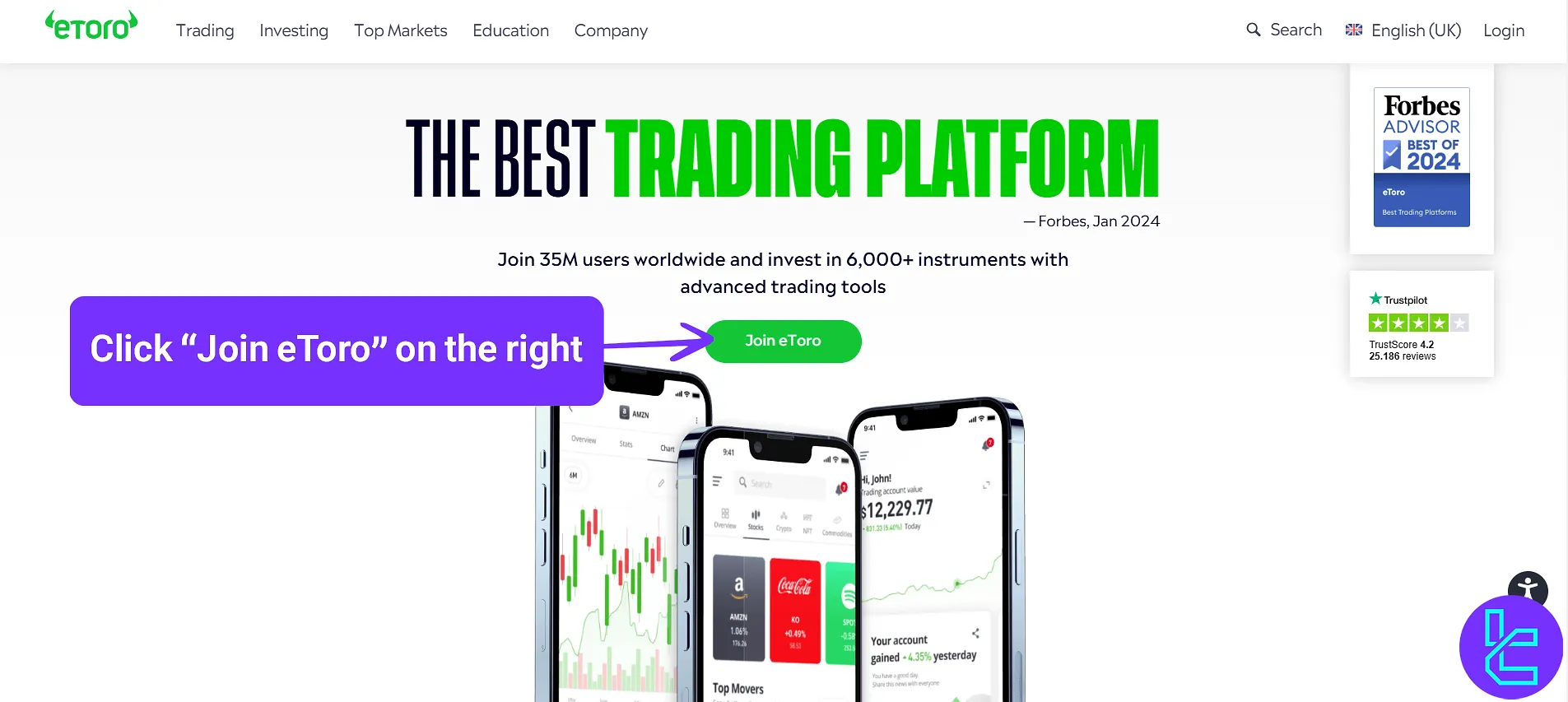 Register on eToro