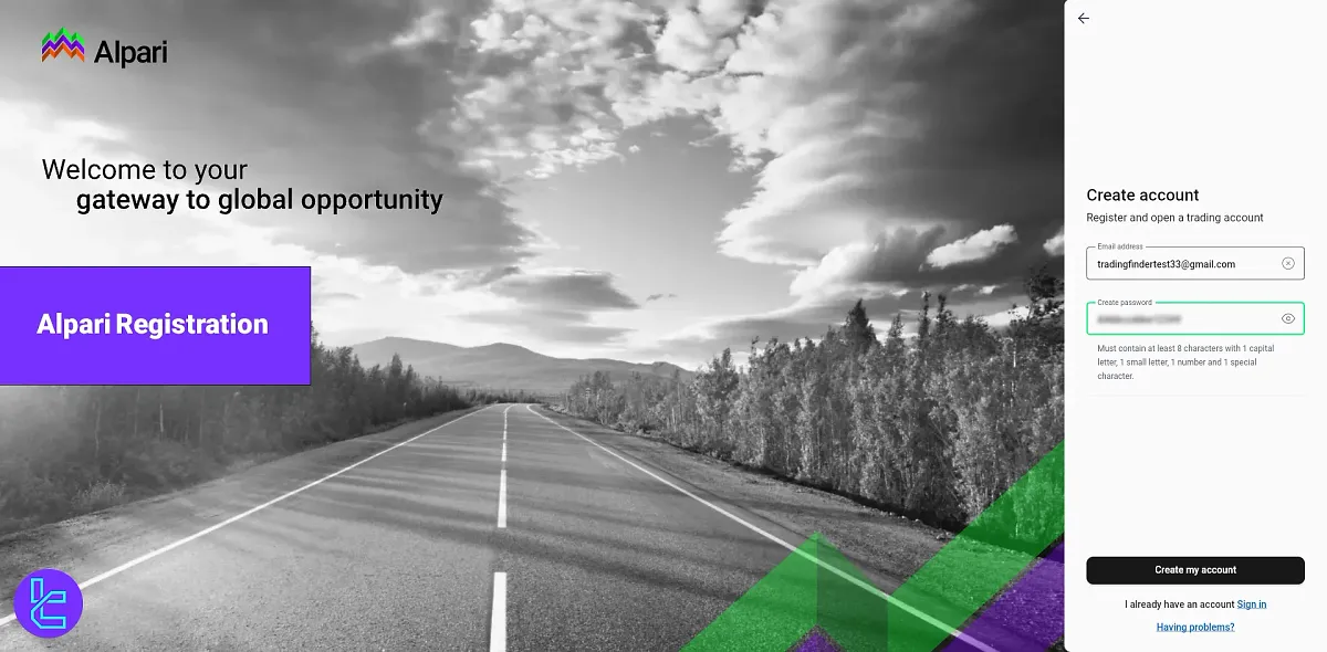 Alpari Registration - OTP code for Email Verification 2025