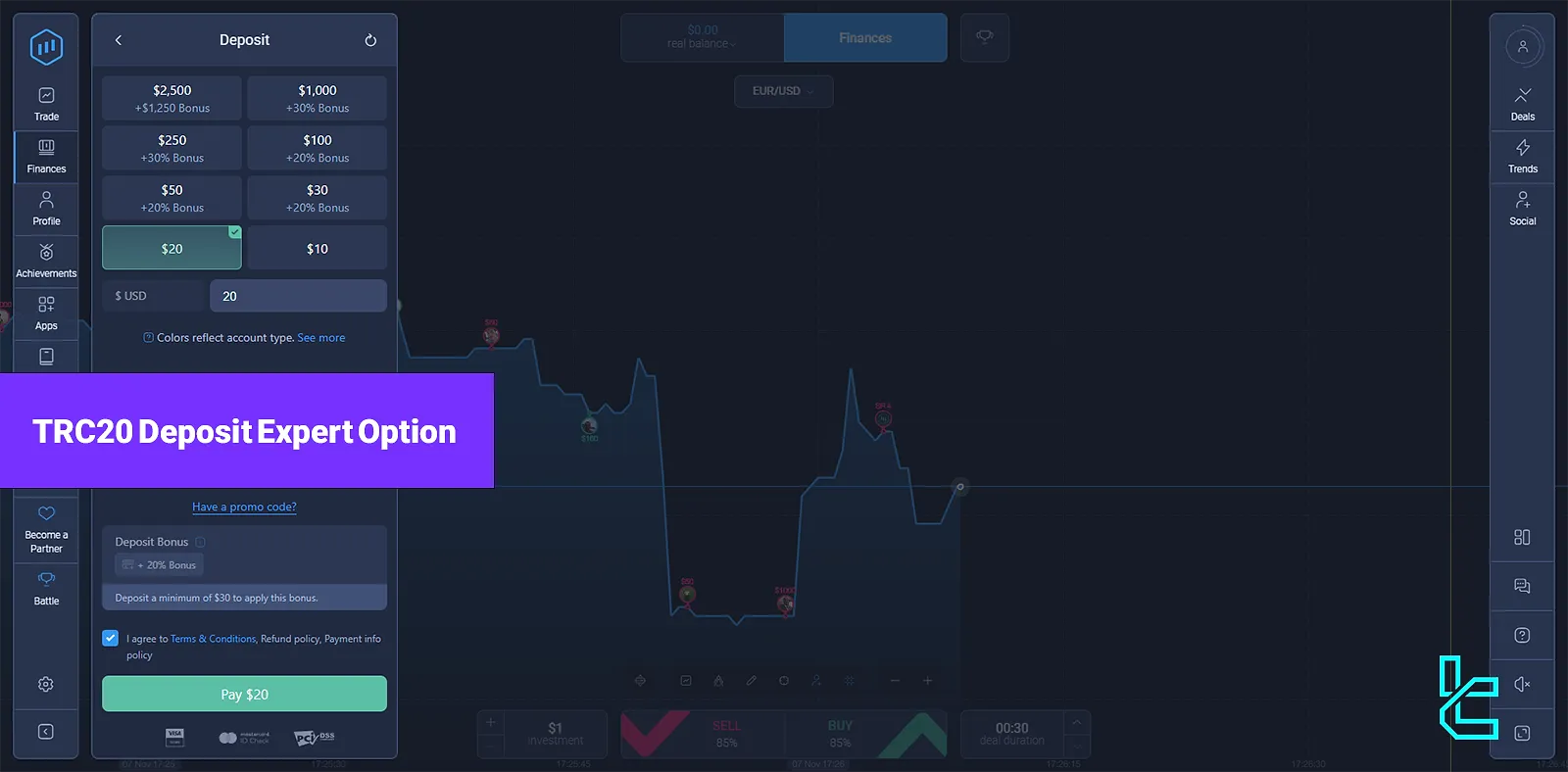 Expert Option Deposit TRC20