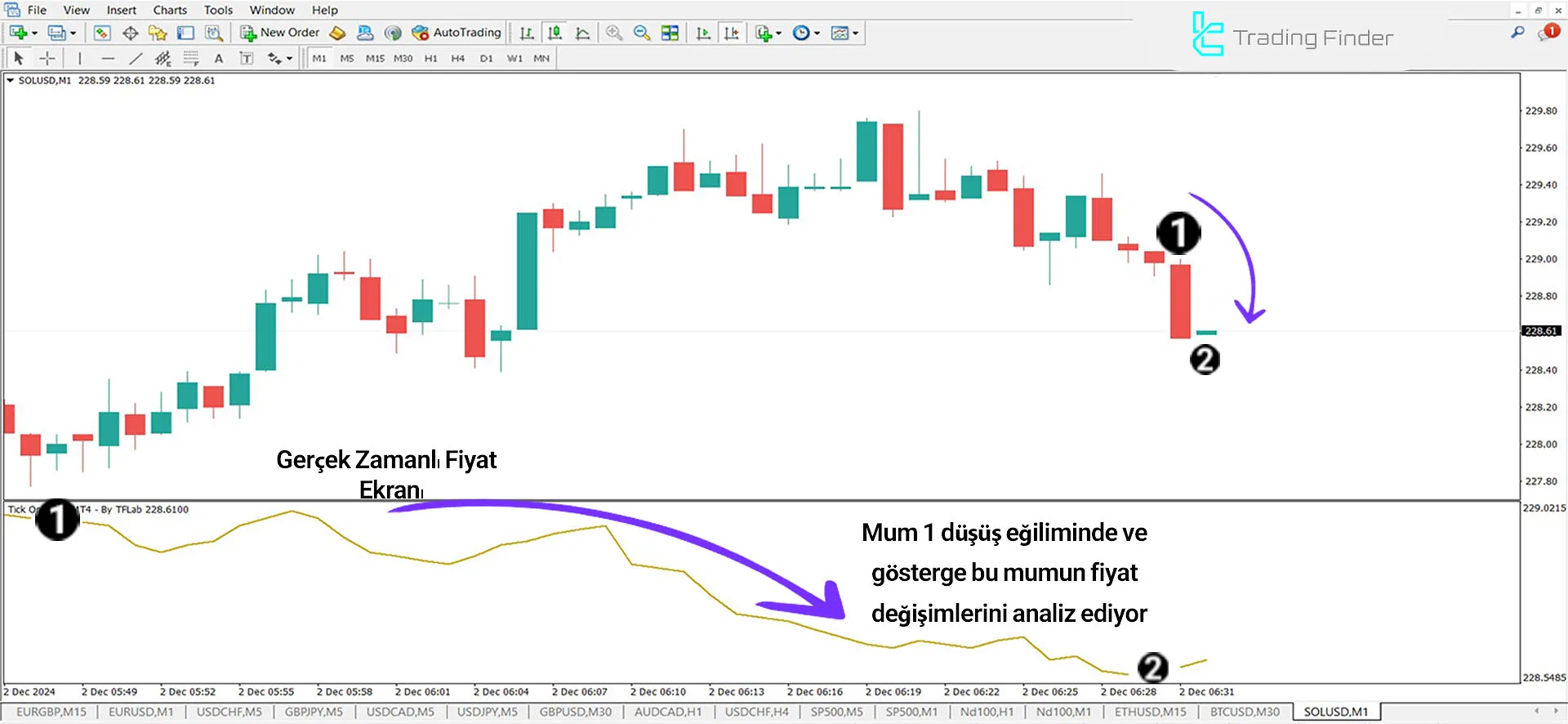 Tick Chart Göstergesi İçin MT4 için İndirme - Ücretsiz - [TradingFinder] 2