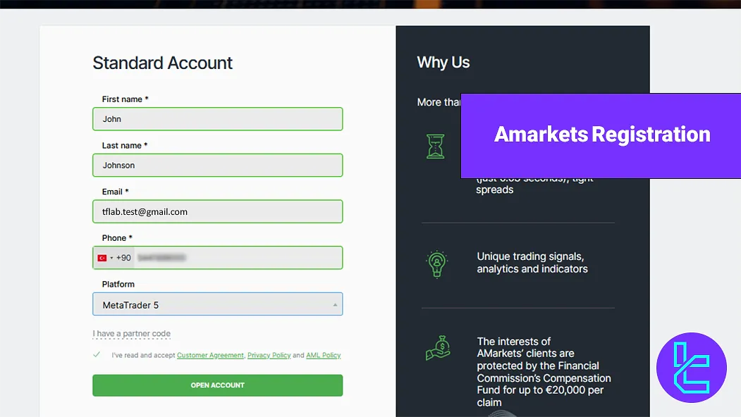 Amarkets Registration - Open an Account and Verify Email 2025