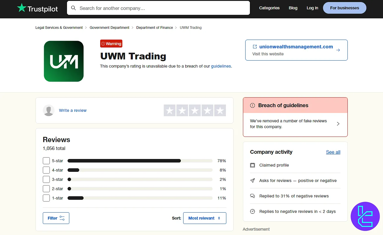 Union Wealth Management Trustpilot