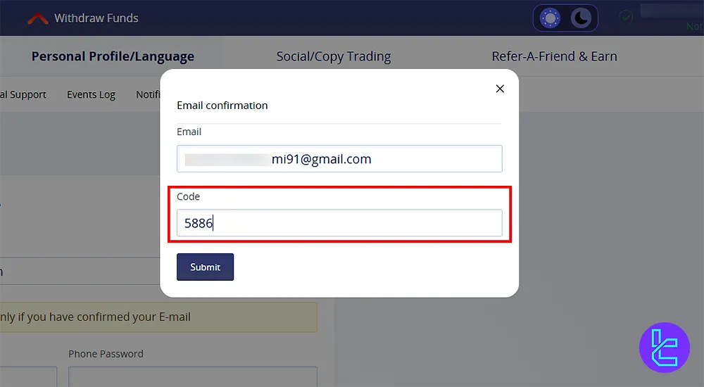 Inserting verification code for CrystalBall Verification