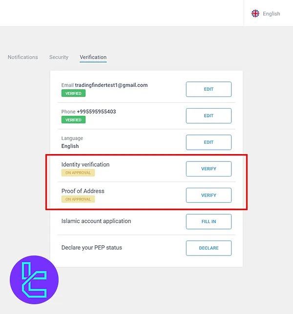 Verification on approval in the LiteFinance KYC process