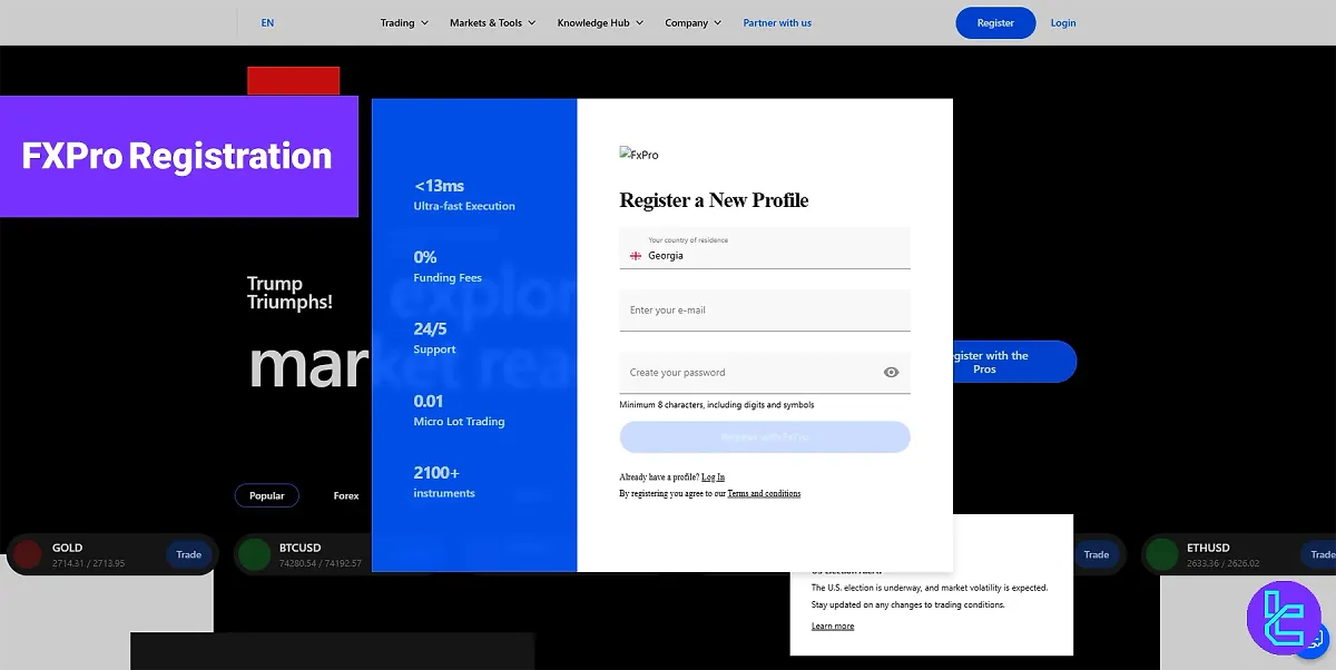 FXPro Registration - Signup requires [Phone, Email, and Country] 2025