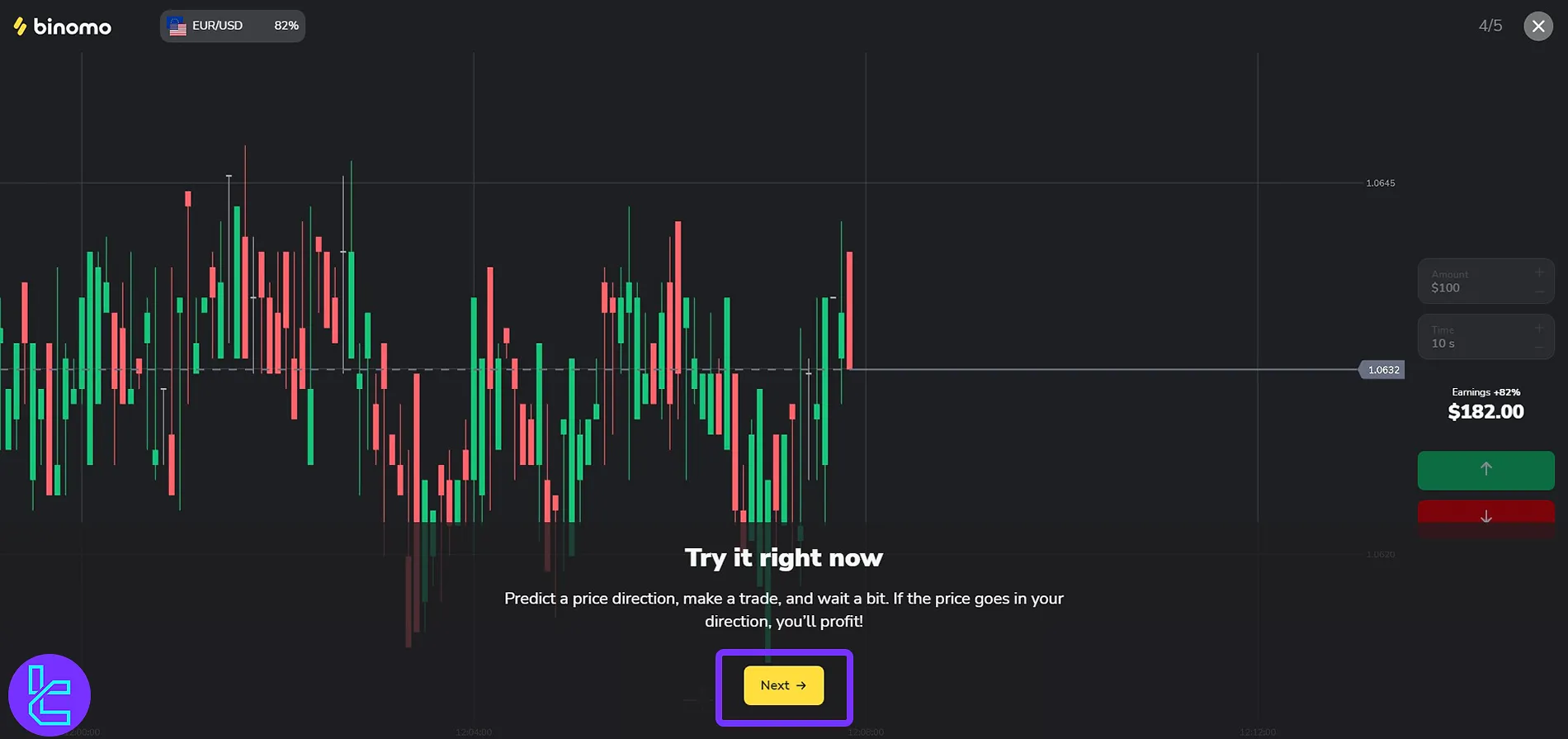 Binomo account opening demo trade