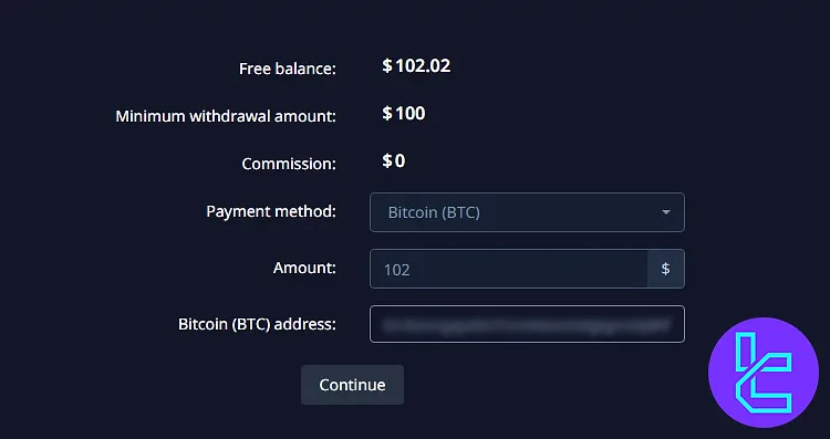 Pocket Option Bitcoin transaction details