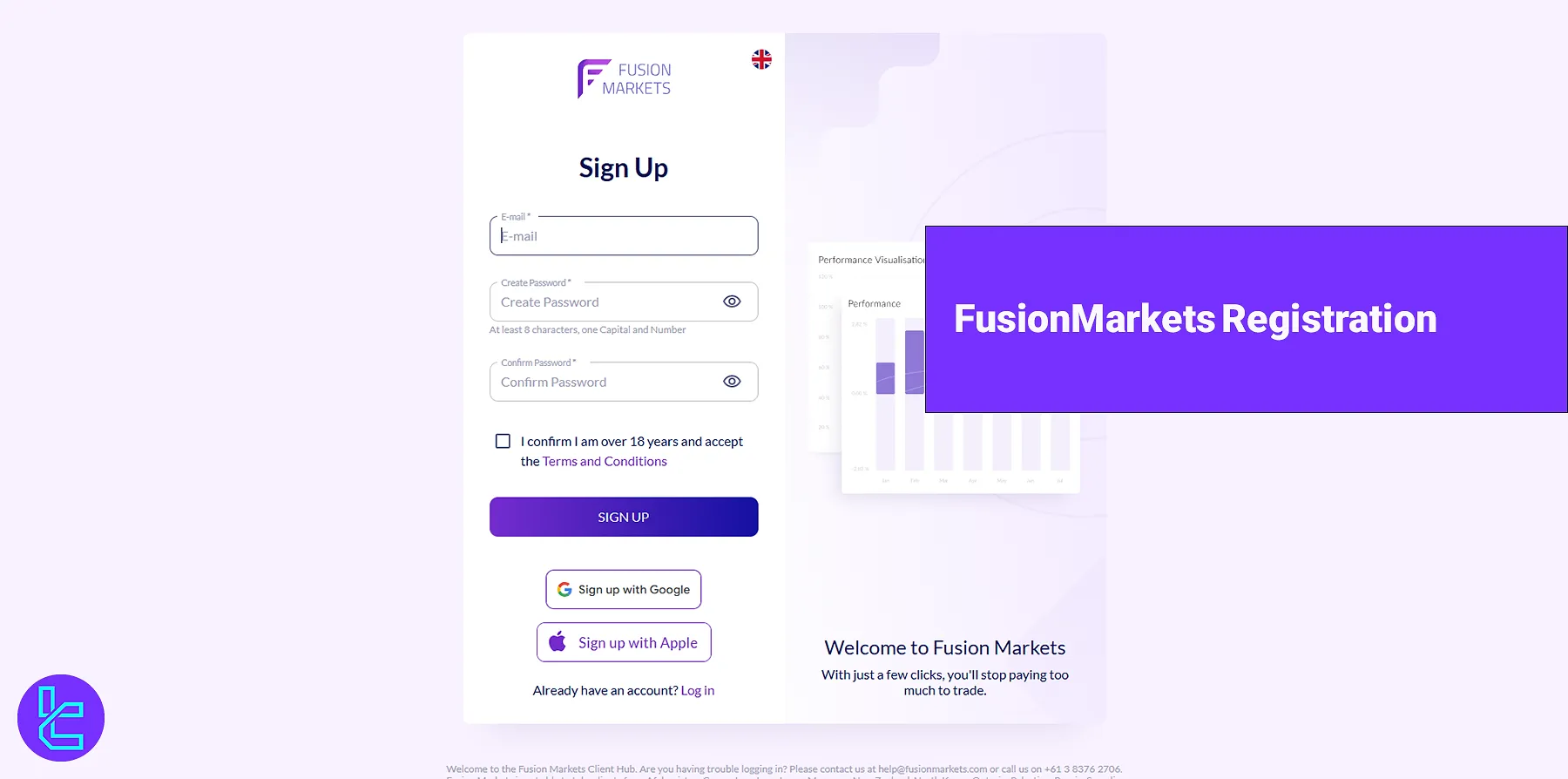 FusionMarkets Registration - sign up with [Email and passwords] 2025